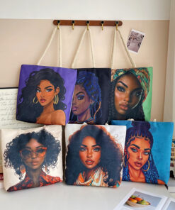 canvas lady bag with different patterns