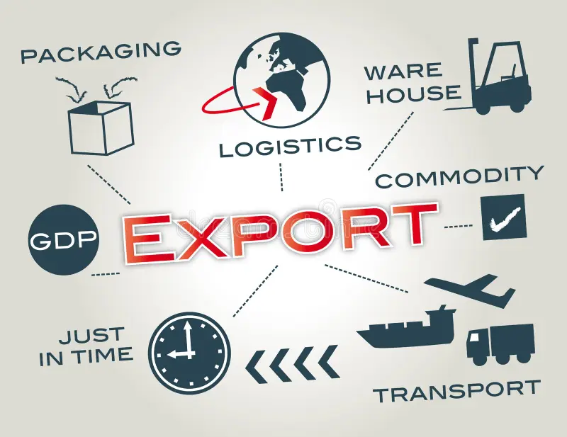 export logistics term means shipping goods services out port country information graphics icons 39873223